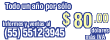 Todo un año por sólo $ 980 más IVA 