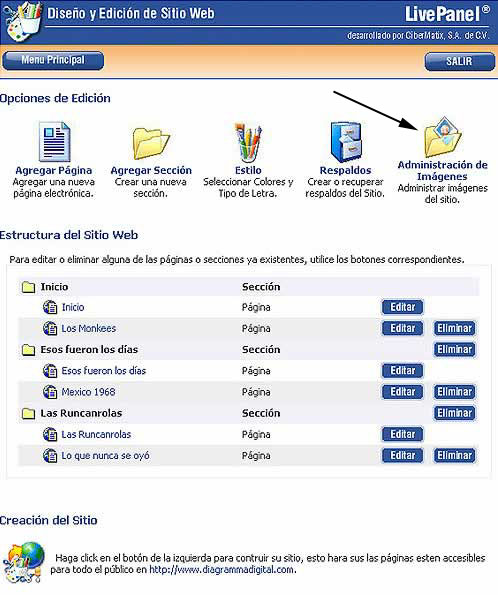 Administar imágenes