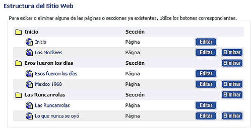 Estructura del sitio